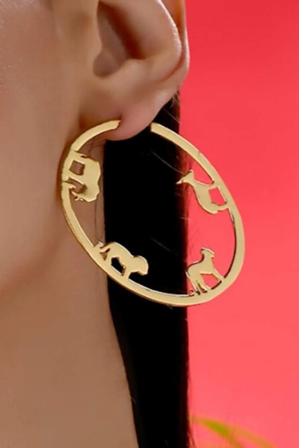 Charming Animal Silhouette Hoop Earrings