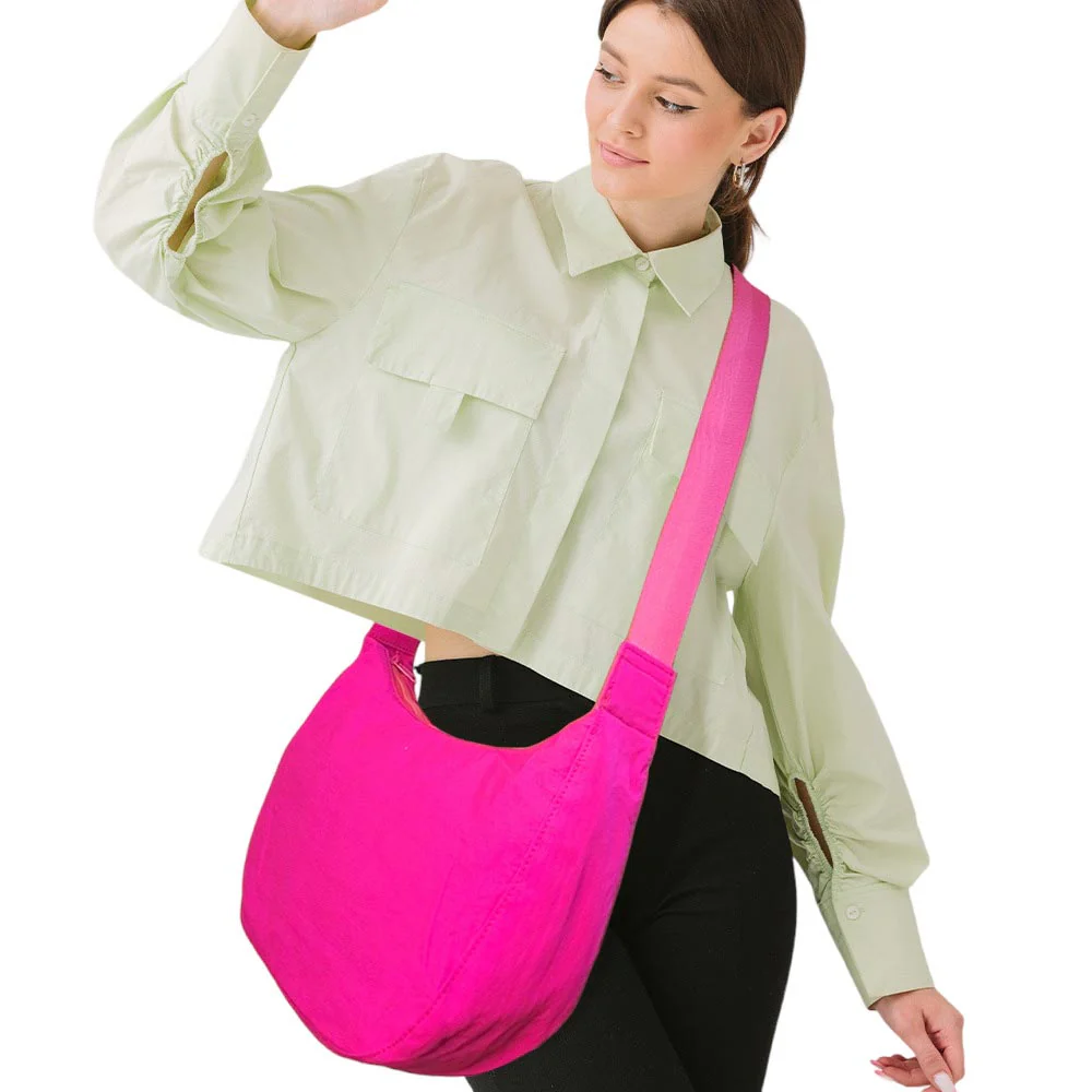 Vibrant Pink Canvas Shoulder Bag