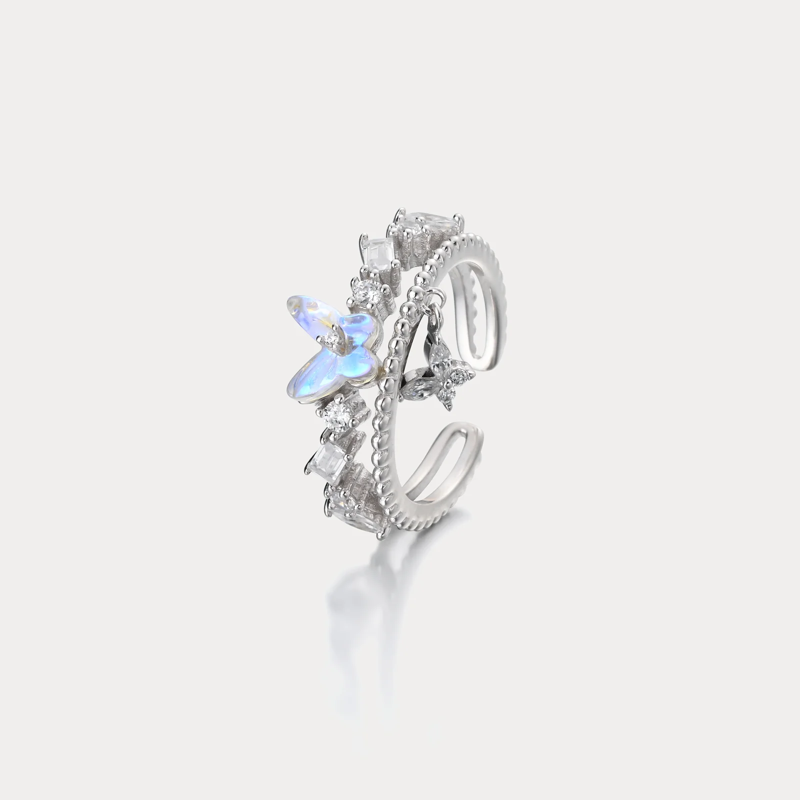 Elegant Butterfly Charm Ring