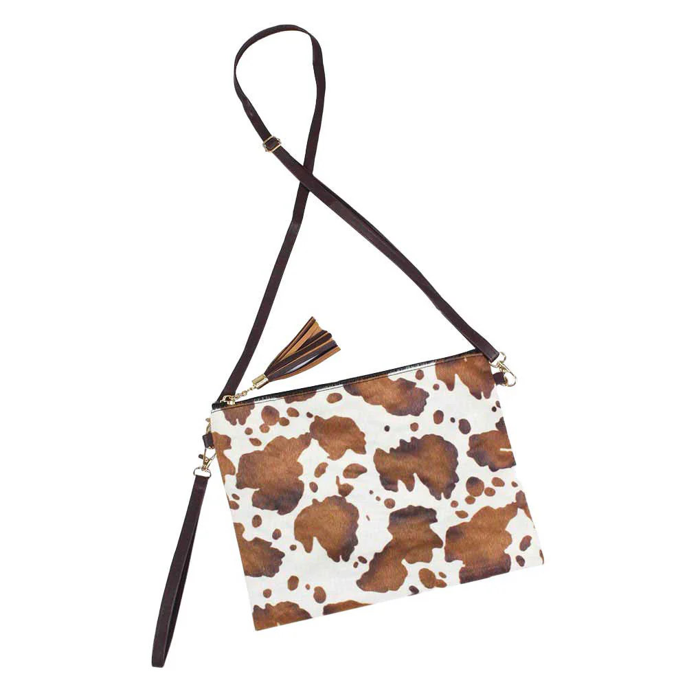 Stylish Cow Print Crossbody Bag