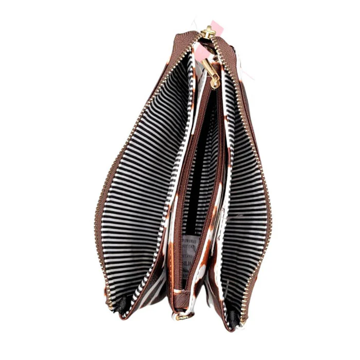 Elegant Cowhide Printed Clutch Bag