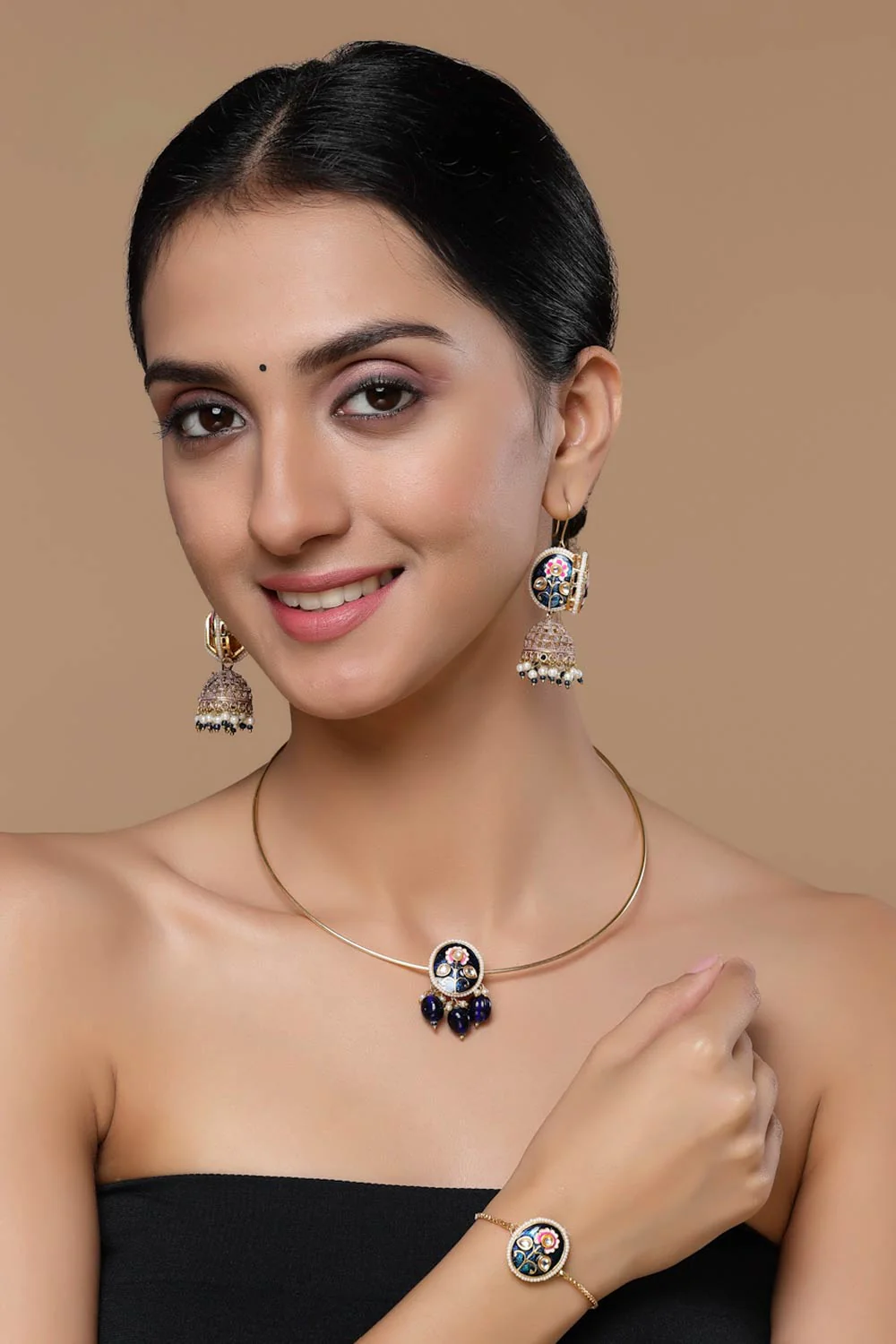 Elegant Floral Enamel Bracelet